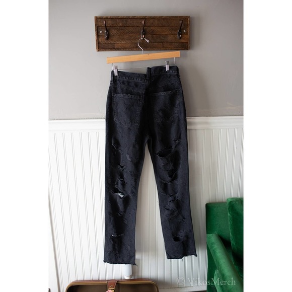 Agolde Criss Cross Straight Jeans Feverish Distressed 26 28 NEW - Picture 4 of 6